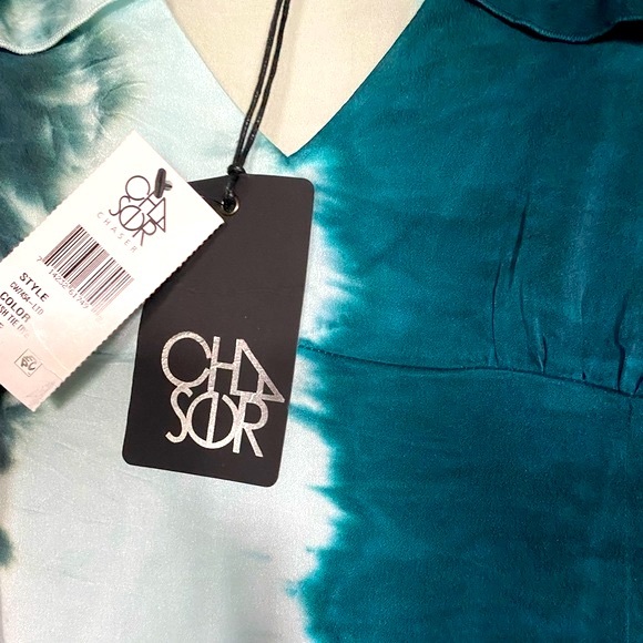 Chaser Ruffled Silk Tie Dye Mini Dress NWT - Picture 15 of 16